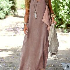 ADRIANA | Long Summer Dress with Flowing Cut and Natural Style for Sunny Days