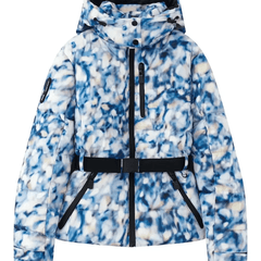 Women's Waterproof Insulated Puffer Ski Jacket With Belt