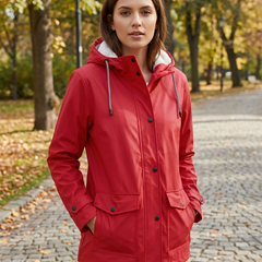Women's Water and Windproof Fleece-Lined Jacket With Hood