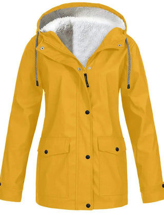 Women's Water and Windproof Fleece-Lined Jacket With Hood