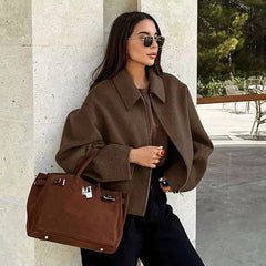 Women's Zipper Collar Jacket