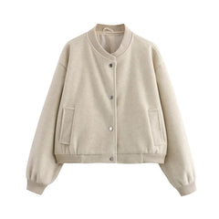 Women's Light Cropped Bomber Jacket