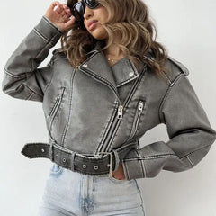 Women's Washed faux leather Jacket