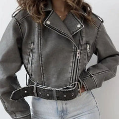 Women's Washed faux leather Jacket