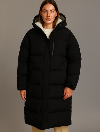 Women’s Longline Hooded Puffer Coat Jacket