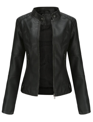 Women's Sleek Modern Tailored Jacket — Structured Long-Sleeve Lapel Blazer Coat