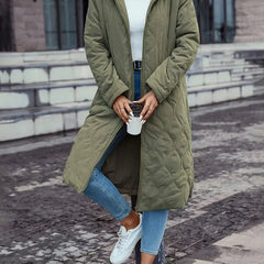 Women's Cotton quilted coat with hood and long sleeves