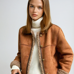 Women’s Faux Shearling Lined Suede Jacket