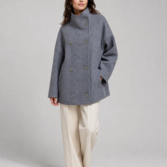 Stand Collar Women's Pea Coat