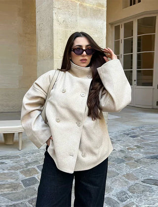 Stand Collar Women's Pea Coat