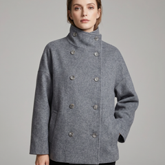Stand Collar Women's Pea Coat