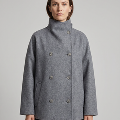 Stand Collar Women's Pea Coat