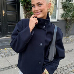 Stand Collar Women's Pea Coat