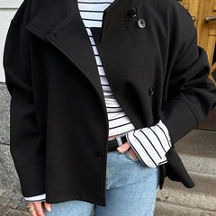 Stand Collar Women's Pea Coat