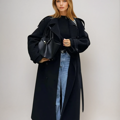 Women’s Double-Breasted Wool Blend Coat