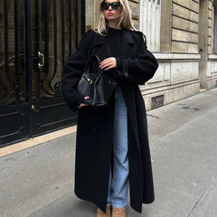 Women’s Double-Breasted Wool Blend Coat