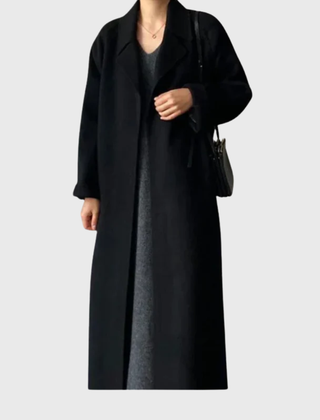 Women's Timeless Belted Overcoat — Long Wool-Blend Coat with Tie-Waist Belt