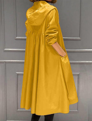 Women's Waterproof Long Hooded Trench Coat for Autumn and Winter