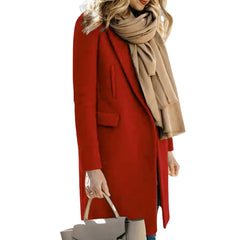 Autumn Trench Coat Women – Cozy Wool Blend for Stylish Layering