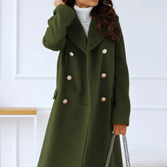 Korean Wool Coat – Double-Breasted Elegant Design for Cozy Autumn Style