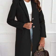 Autumn Tweed Coat – Stylish Long Button Design for Elegant Winter Outfits