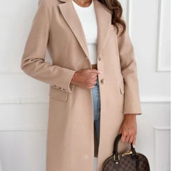Autumn Tweed Coat – Stylish Long Button Design for Elegant Winter Outfits