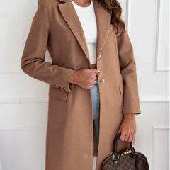 Autumn Tweed Coat – Stylish Long Button Design for Elegant Winter Outfits