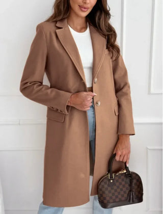Autumn Tweed Coat – Stylish Long Button Design for Elegant Winter Outfits