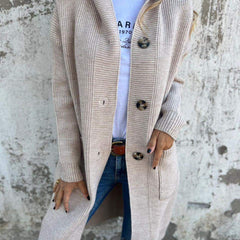 Women's Long Knit Cardigan with Buttons