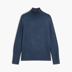 Ribbed Mock Neck Knit Sweater