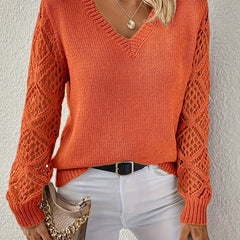 Crochet Sleeve Knit Sweater