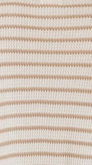 Beige Striped Knit Shirt & Shorts Set