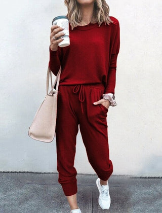 Women's Stylish Two-Piece Top and Trouser Coordinated Set