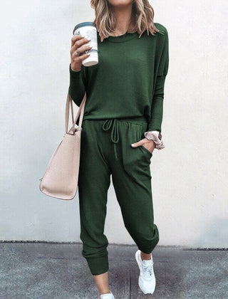 Women's Stylish Two-Piece Top and Trouser Coordinated Set