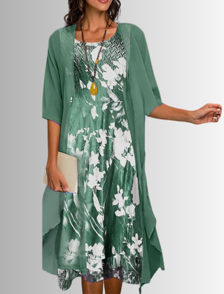 Women's Floral Print Two-Piece Top and Skirt Set