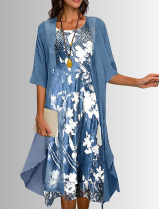 Women's Floral Print Two-Piece Top and Skirt Set