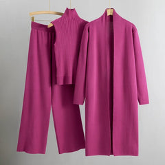 Women's Elegant Three-Piece Coordinated Set in Versatile Colours