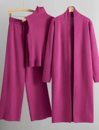 Women's Elegant Three-Piece Coordinated Set in Versatile Colours