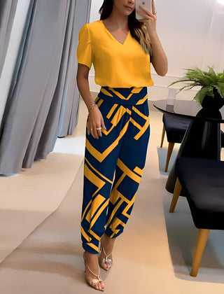 Women's Trendy Two-Piece Top and Trouser Coordinated Set