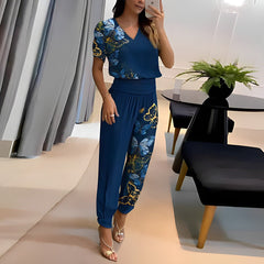 Women's Trendy Two-Piece Top and Trouser Coordinated Set