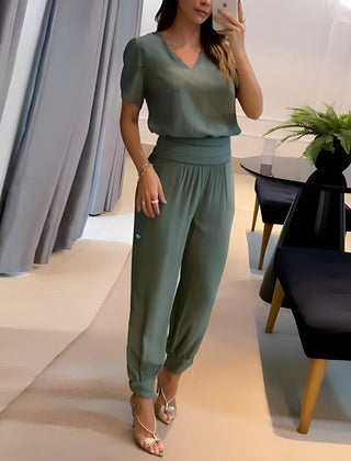 Women's Trendy Two-Piece Top and Trouser Coordinated Set