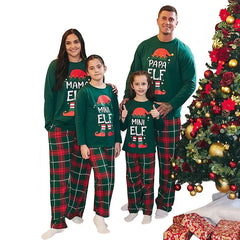 Matching Elf Family Christmas Pajamas Set