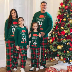 Matching Elf Family Christmas Pajamas Set