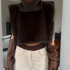 Ferryhill Faux Fur Turtleneck Vest