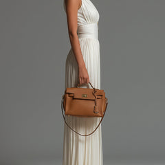 White V-neck Sleeveless Zip-up Pleated Wide-leg Chiffon Jumpsuit