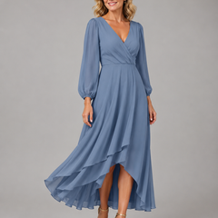 Mia™ | Elegant V-neck Long Dress
