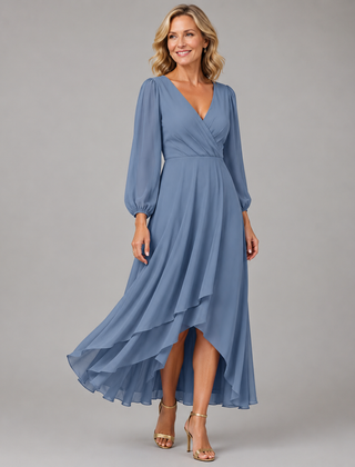 Mia™ | Elegant V-neck Long Dress