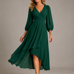 Mia™ | Elegant V-neck Long Dress
