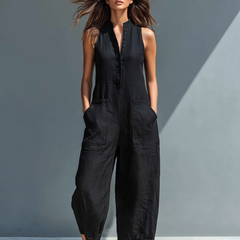 Adele | Fluid Long Jumpsuit with Pockets