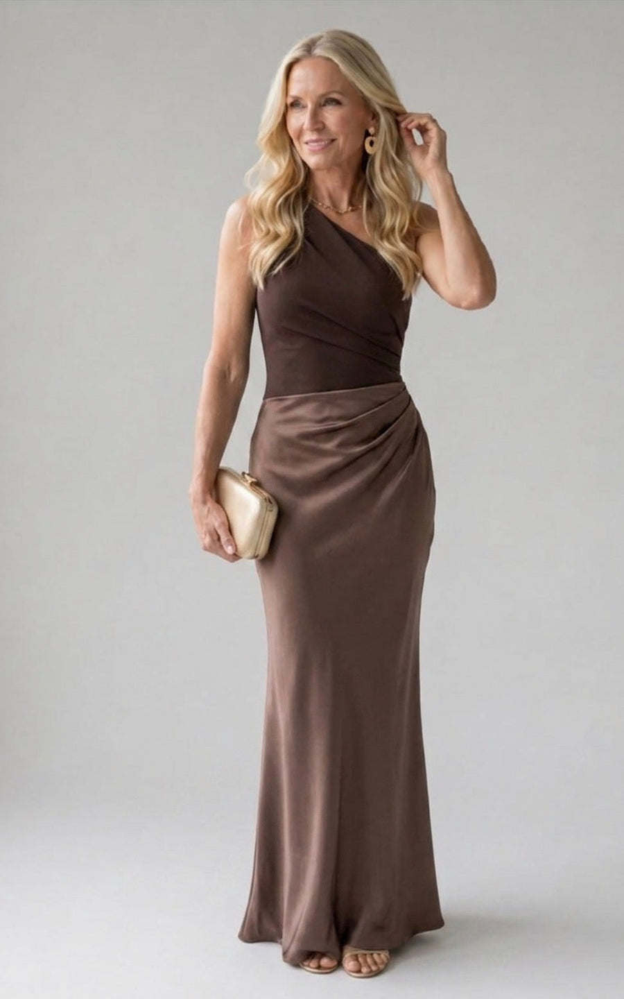 Olivia New York™ | Maxi Dress with a Guilt in Satin